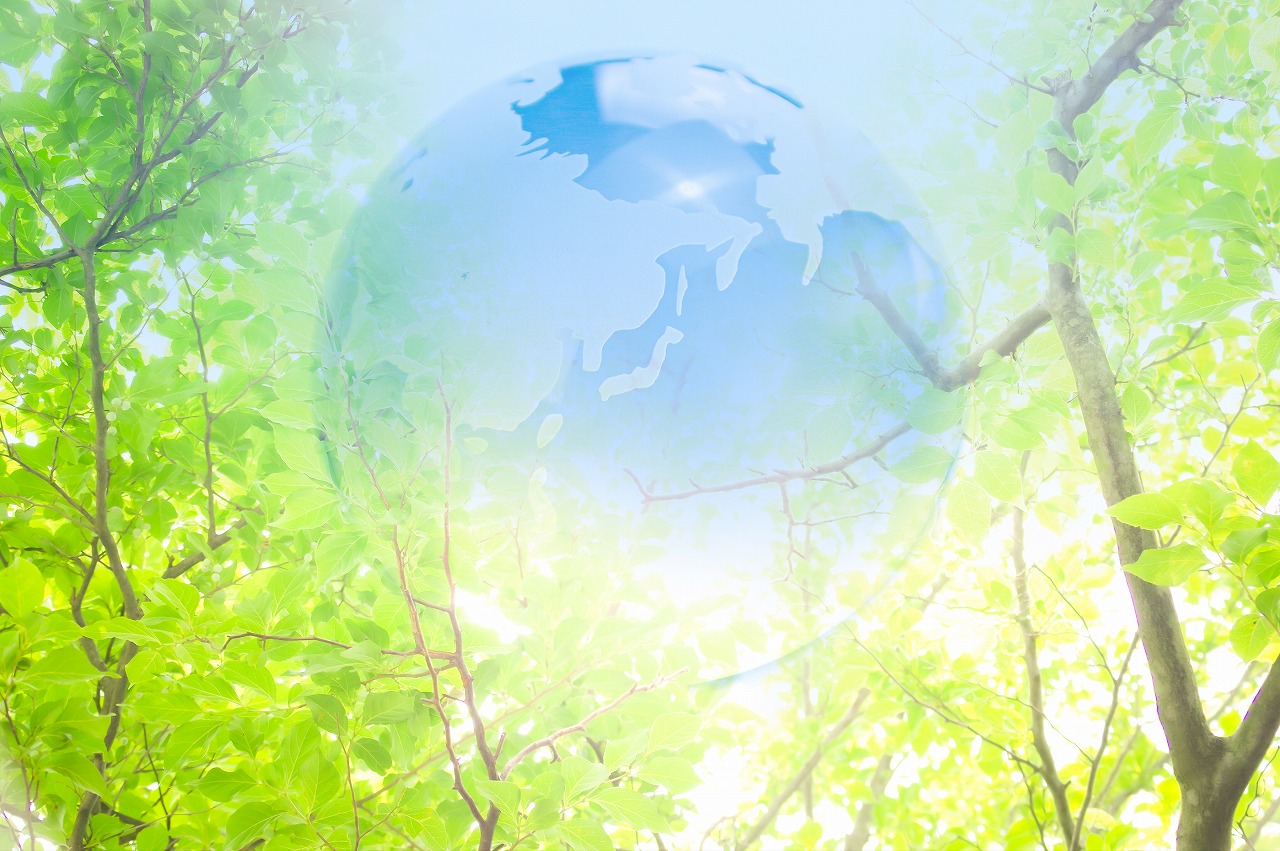 自然と地球をイメージした環境配慮のビジュアル